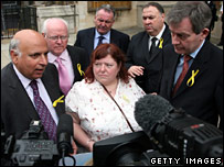 source: BBC/Getty webpic: Gerry's sister Philomena McCann with Labour MP's on 16-May-2007